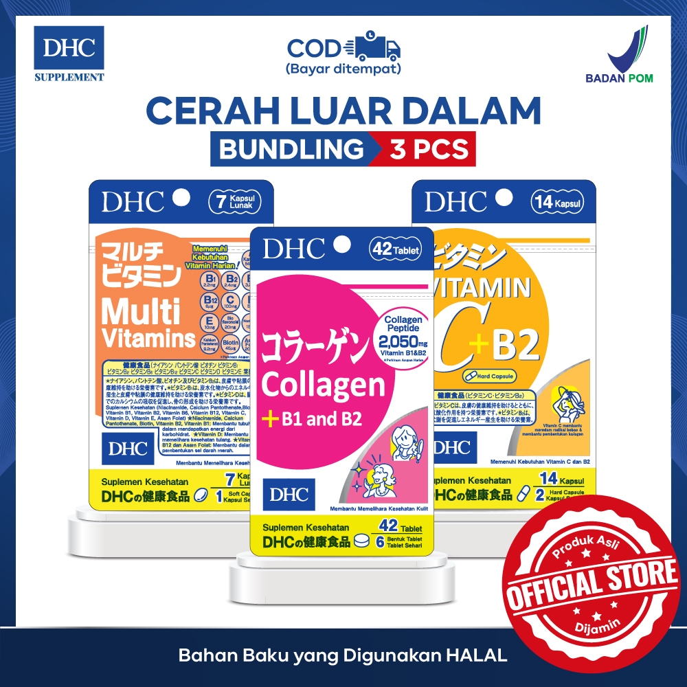 Paket Bundling DHC Vitamin C, DHC Multi Vitamins, DHC Collagen