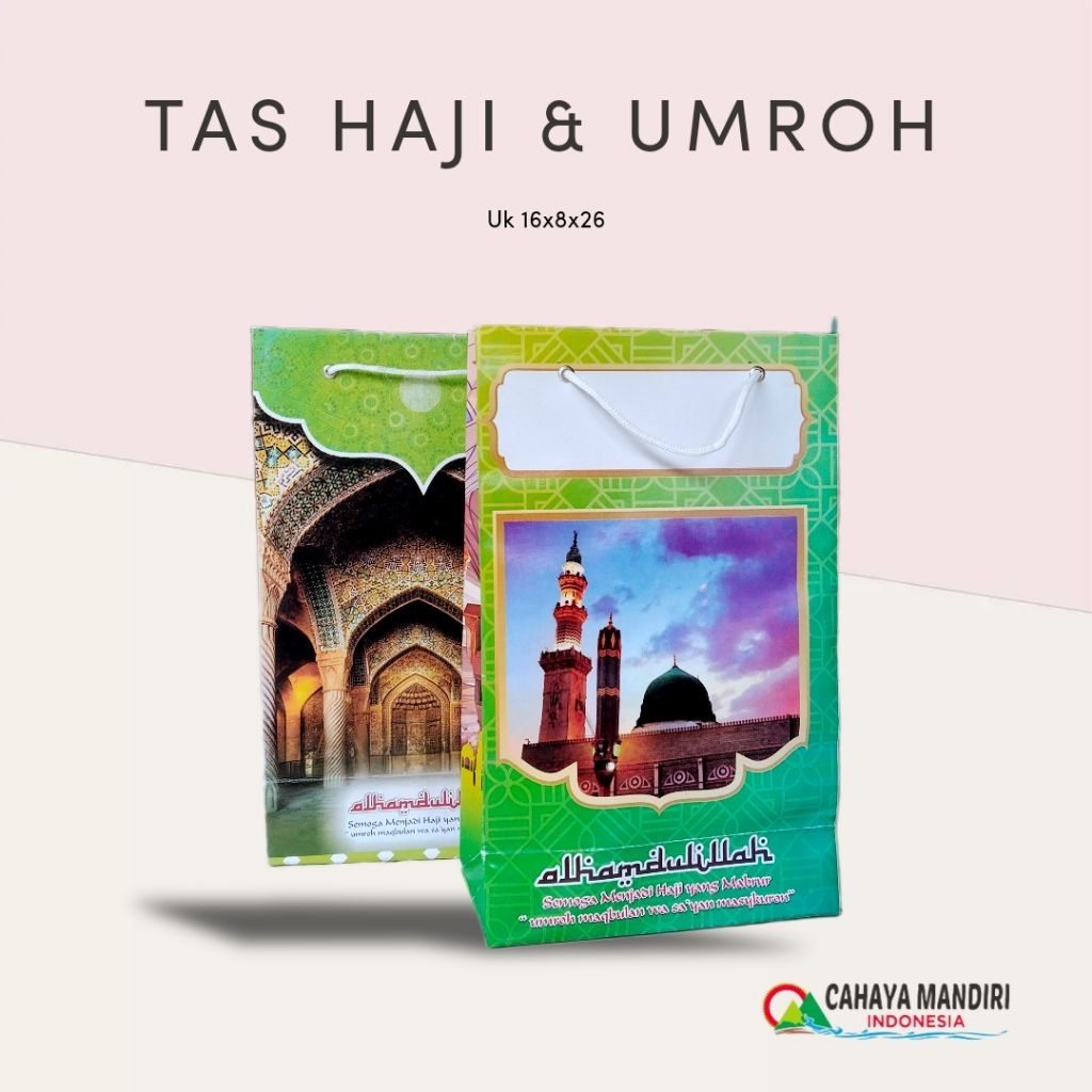 

PAPERBAG OLEH OLEH HAJI DAN UMROH PANJANG | TAS SOVENIR HAJATAN HAJI UMROH PANJANG