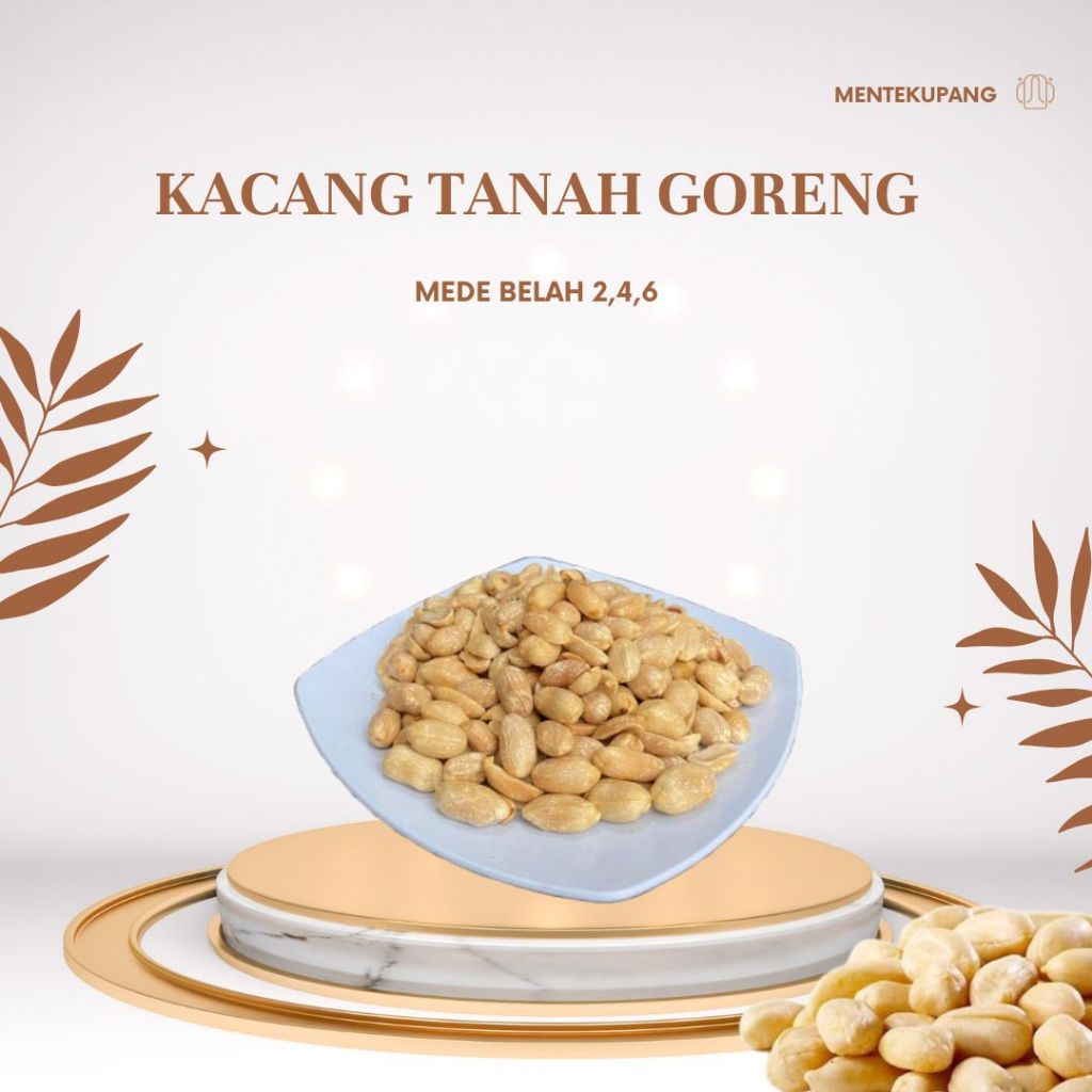 

Cemilan Kacang Tanah Kupas Matang Goreng Asin, Bawang Putih, Pedas Gurih