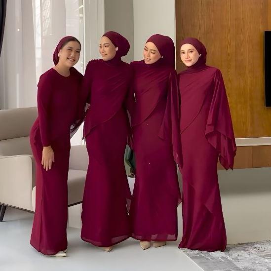 gamis ceruty Aisah dress casual muslimah kekinian simple elegant baju lebaran wanita muslim Natalia