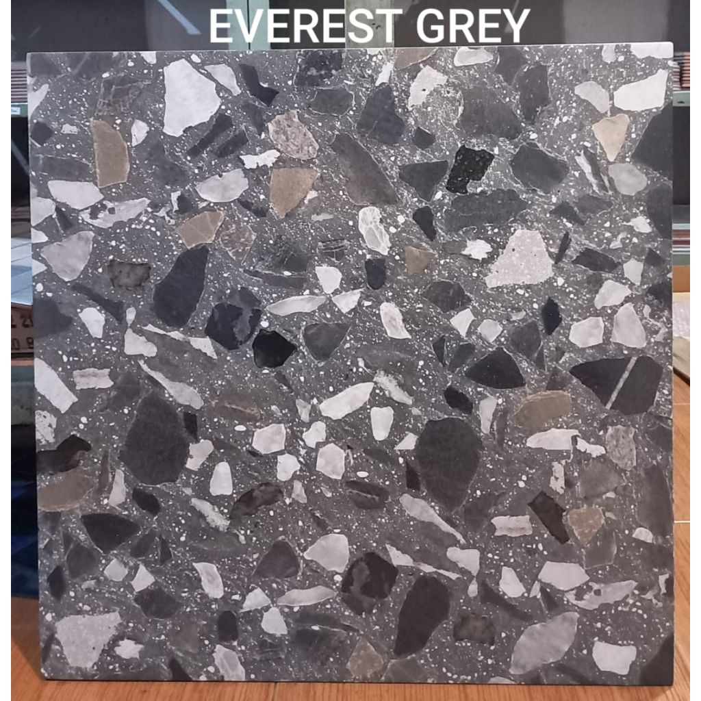 keramik 60x60 lantai motif terazzo kasar