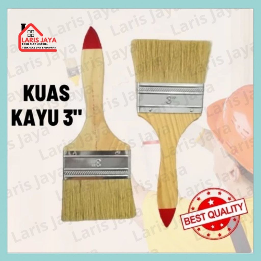 

Kuas Cat Tembok 3 Inch Gagang Kayu & Plastik - Paint Brush 3 Inch