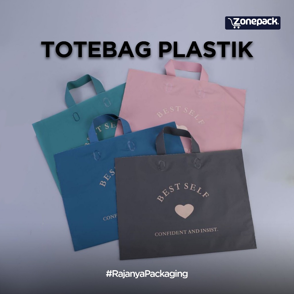 Totebag Plastik Doff | Kantong Plastik | Shopping Bag Handle BestSelf| Tas Jinjing Plastik Laundry S