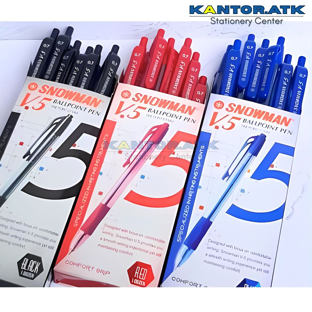 

Ay00! (12Pc) Pulpen SNOWMAN V5 Semi Gel Lusin 0.7mm