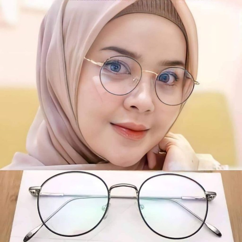 kacamata bulat photocromic anti radiasi/normal/minus/cilindris