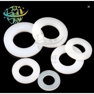 Ring Plat Nilon M4 Washer Flat Ring Nylon 4mm Gasket Washer Spacer Nut