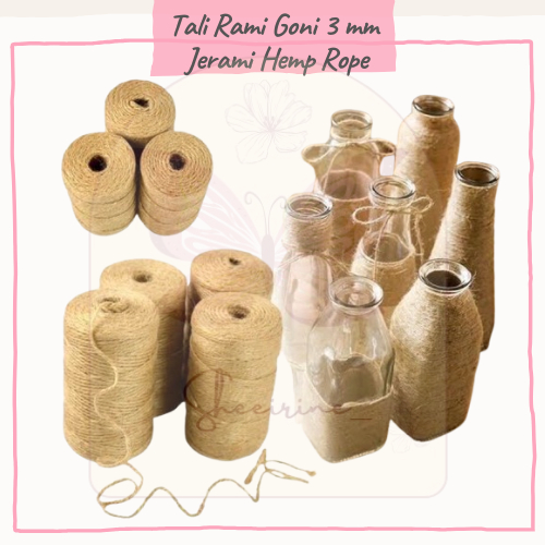 

Tali Rami Goni 3 mm Jerami Hemp Rope Straw String Murah Meter tali pengikat tanaman