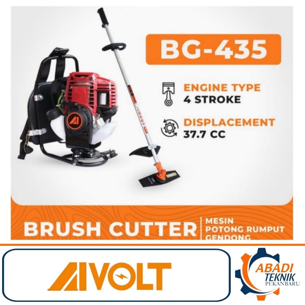 AIVOLT BG-435 Mesin Potong Rumput Gendong 4 Tak Brush Cutter BG435