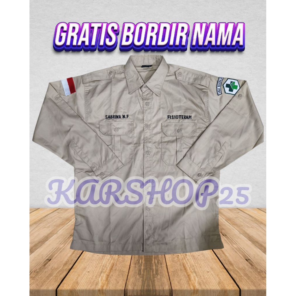 KEMEJA FISIOTERAPI LENGAN PANJANG TERBARU SERAGAM PDH FISIOTERAPI KEMEJA KERJA FISIOTERAPI