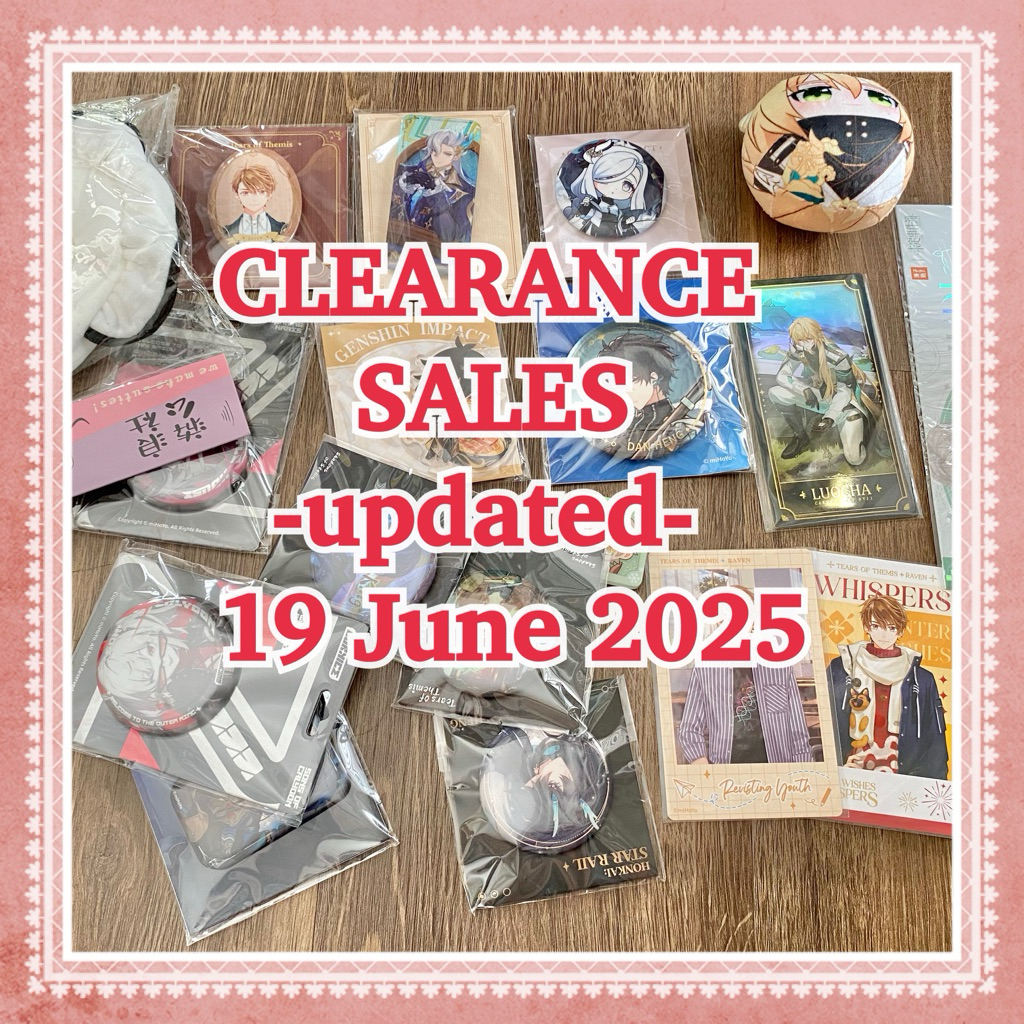 [Clearance Sale] Various merchandise keychain / plushies / book / badge / tears of themis vyn richte