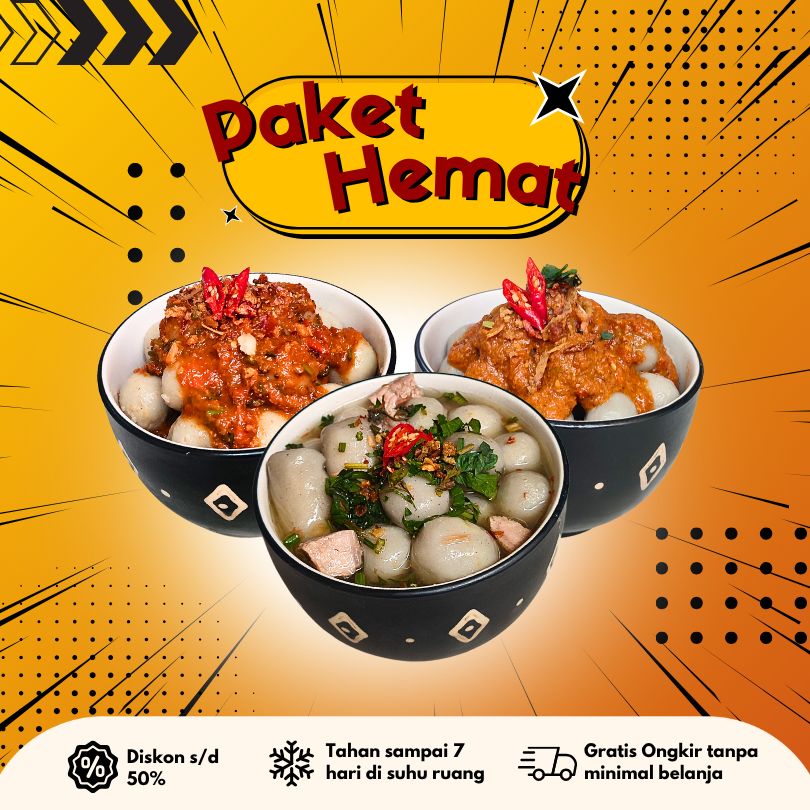 

Cilok D'goang - Paket Hemat Lengkap (Original, Bumbu Kacang, Bumbu Misdaseum)