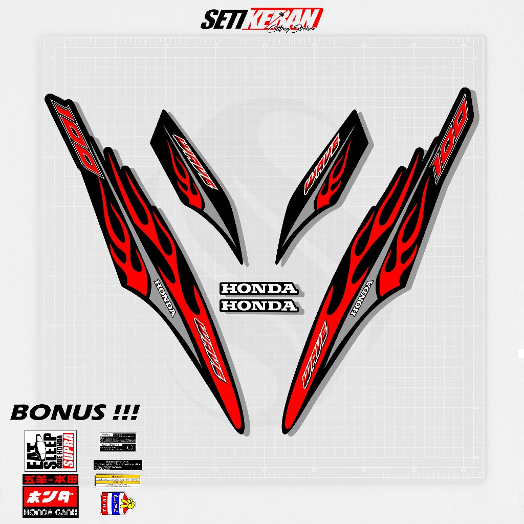 STRIPING STICKER STOCK DECAL STIKER HONDA SUPRA FIT NEW / WAVE LX VIETNAM / LIS SUPRA FIT 110 / VARI