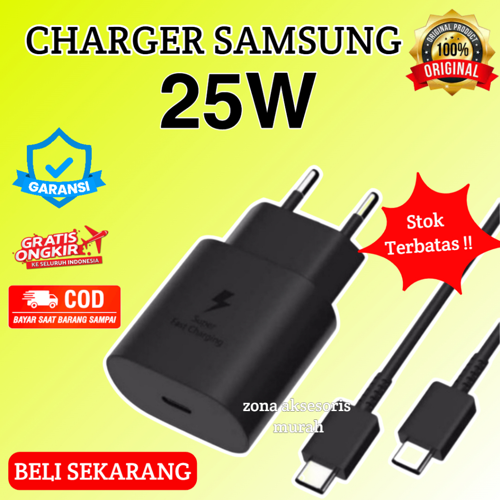 Charger Samsung Type C Fast Charging Original 100% Casan HP Ori A05 A05s A15 A25 A35 A50 A54 A55 A72