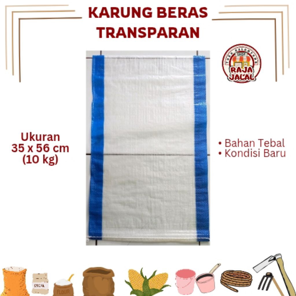 Karung Beras Transparan / Karung Plastik 10 kg - Toko Raja Jalal