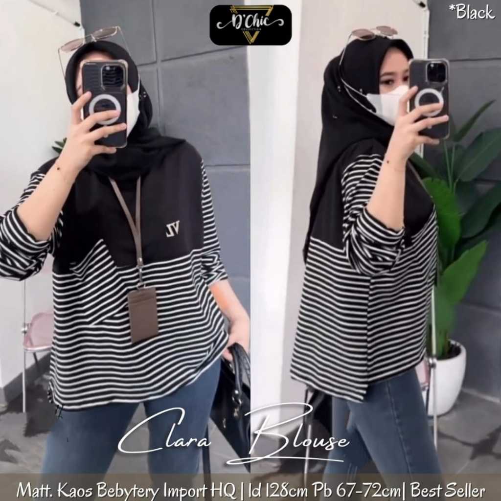 KAOS GARIS GARIS JUMBO WANITA LENGAN PANJANG TERBARU PAKAIAN WANITA BAJU ATASAN JUMBO MOTIF SALUR KO