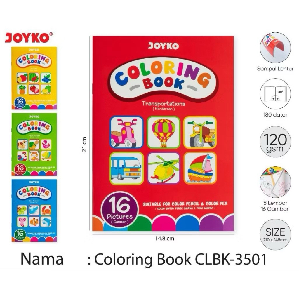 

buku mewarnai gambar Joyko clbk-3501 (1pcs)