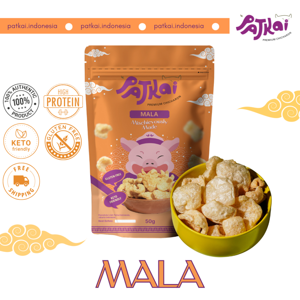 

Patkai Snack Kerupuk Babi Mala Flavour Regular Pack 50 Gr