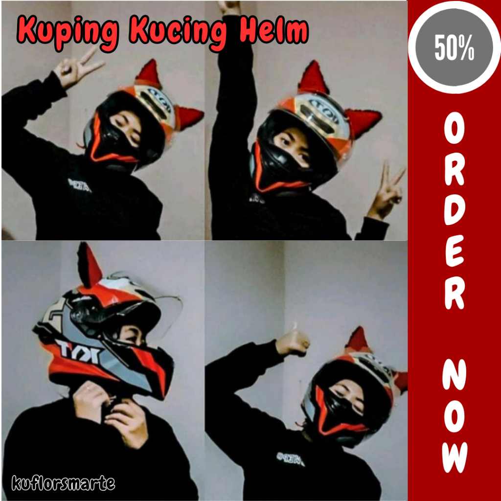 Kuping Kucing / Kuping Helm Neko / Telinga Helm Fullface / Half Face Neko / Kuping Bando Helm Lucu