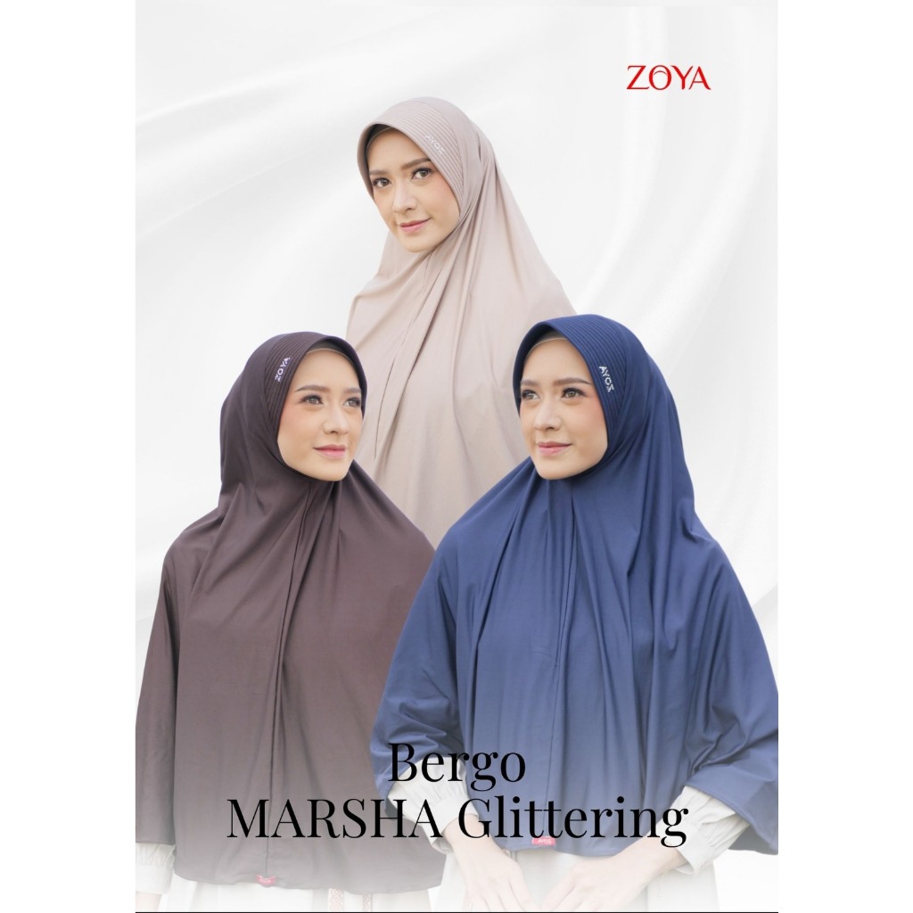 Zoya bergo Marsha Glittering -  Jilbab Instan Wanita Muslim Pad Syari
