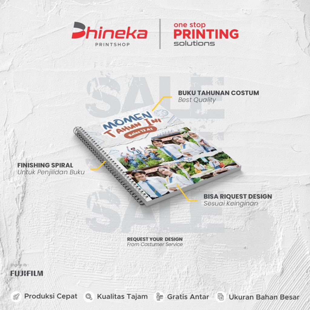 

Cetak Buku Photobook /Yearbook/ Kenangan Tahunan Custom Hardcover Jilid Spiral Ukuran A5