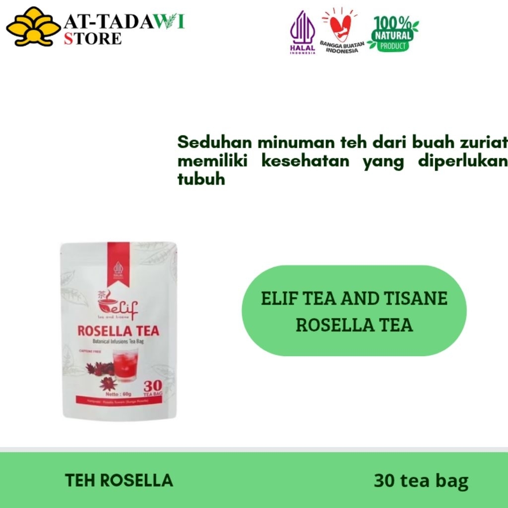 

ELIFF TEA AND TISANE ROSELLA TEA - seduhan minuman teh memberikan kesehatan yang diperlukan tubuh - 30 kantong teh