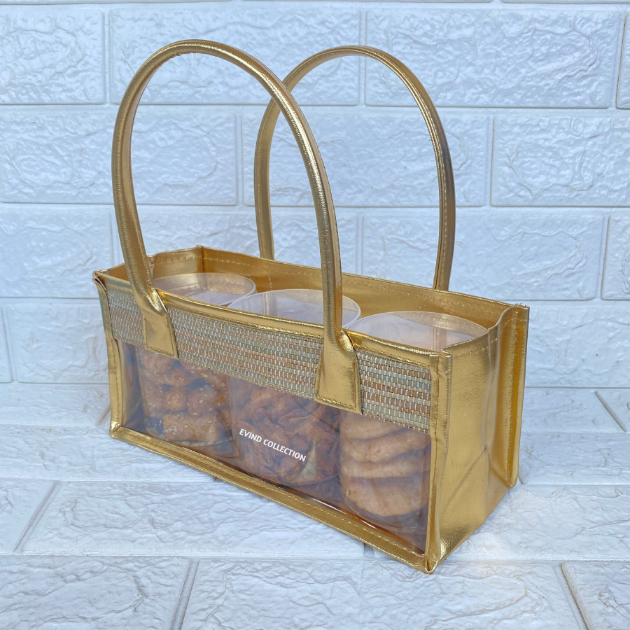 

Tas Parcel Mika Mendong (Gold) Ukuran 3 Toples Siinder Tas Mika Hampers