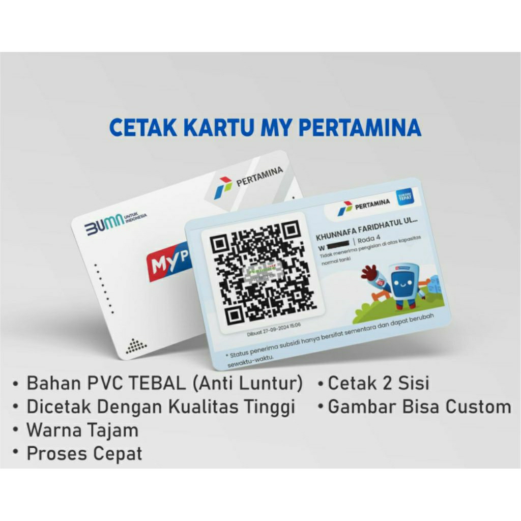

Cetak Id Card Kartu Pertamina Kartu Sehat Kartu NPWP Kartu Vaksin Kartu Instansi