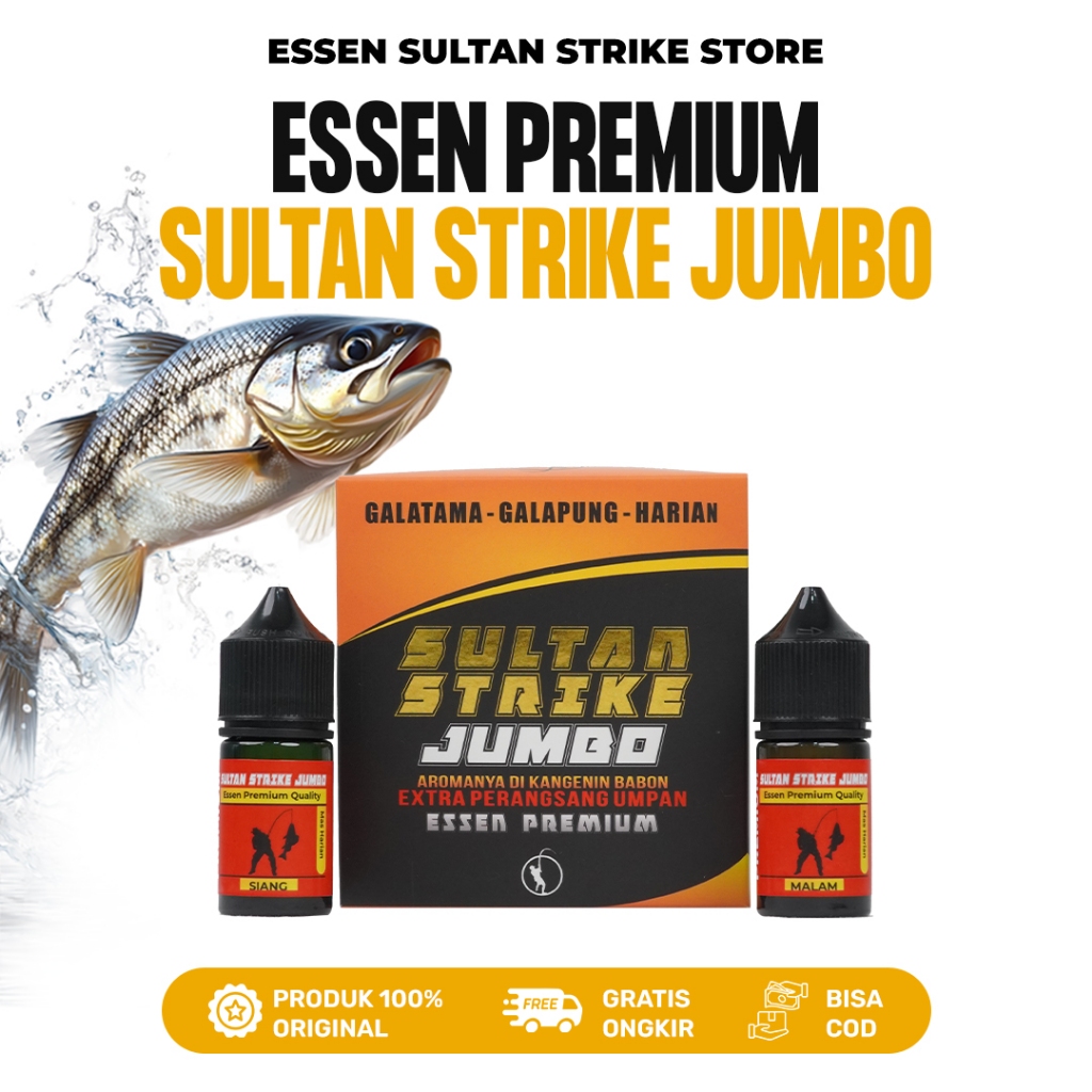 Essen Sultan Strike Jumbo Premium  Aroma Terlengkap - Ikan Mas Nila Lele Patin Bawal Galatama Harian