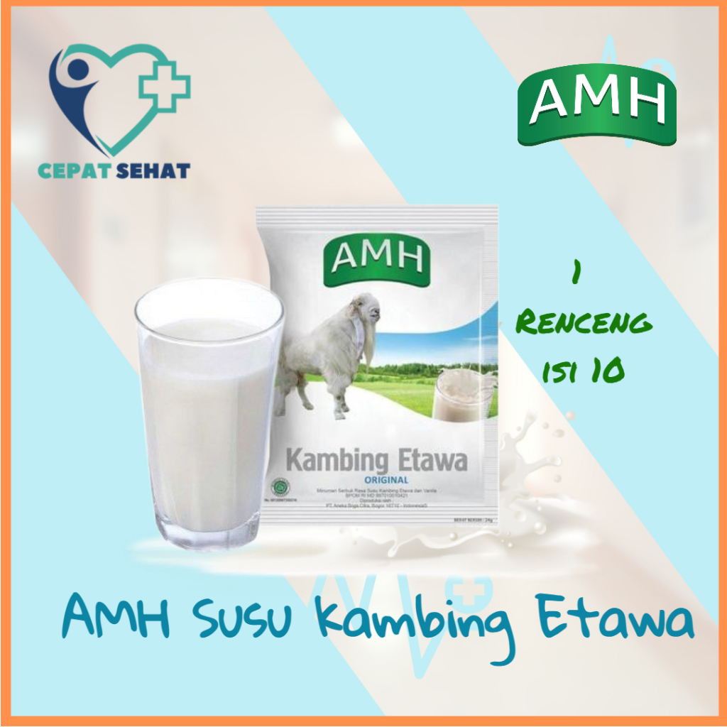 

AMH Susu Kambing Etawa Original 1 renceng isi 10 sachet @24gr