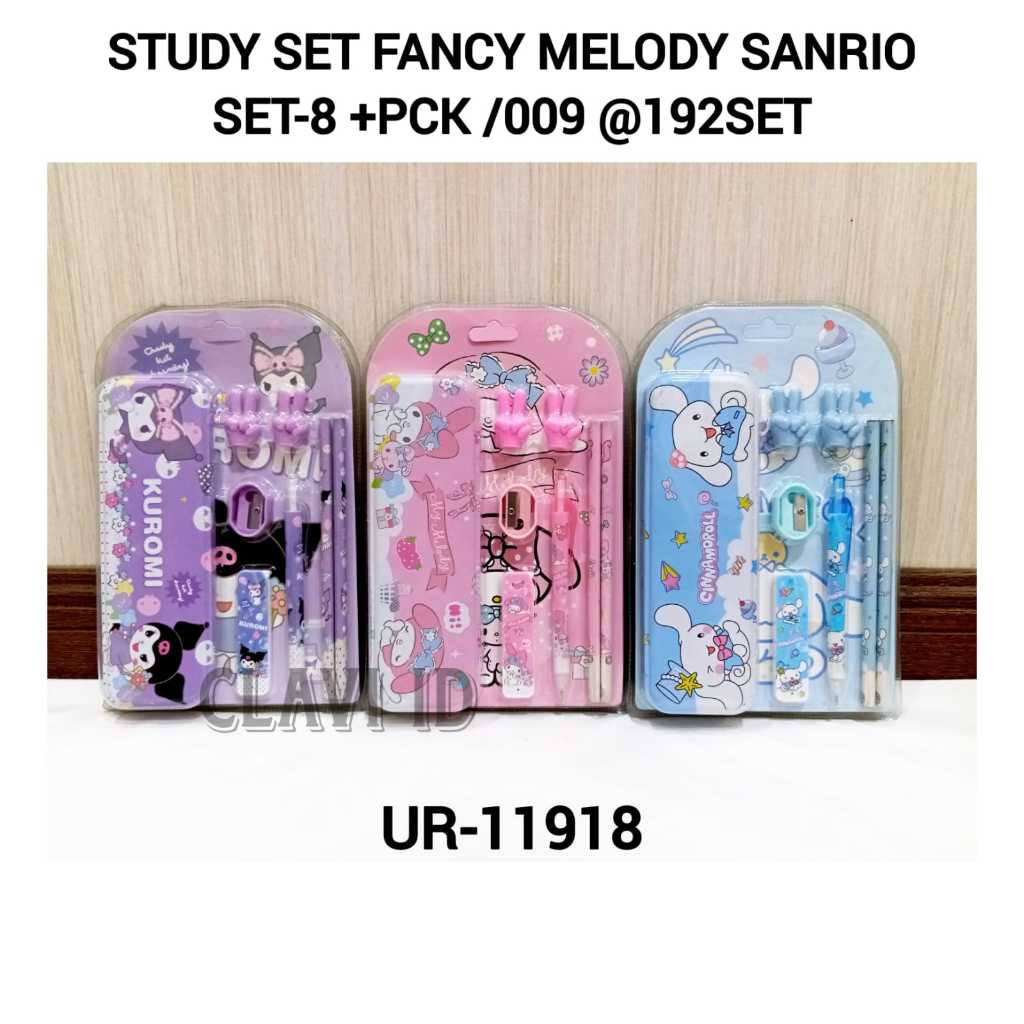 

11918 SET ALAT TULIS PENSIL MEKANIK 8IN1 KUROMI MELODY CINNAMOROLL