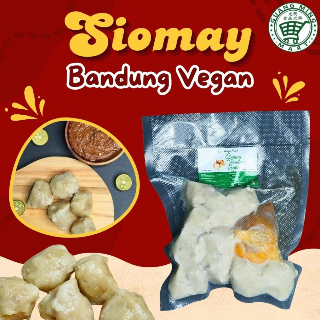 

Siomay Bandung Vegan isi 8pcs Plant Based Frozen khas Bandung by Vasdya Foods siap di-KUKUS, ada Bumbu Kacangnya