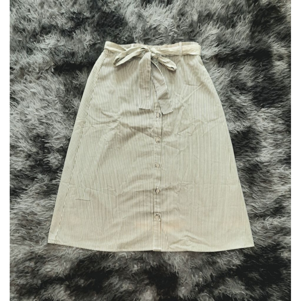 Rok salur hijau garis-garis 7/8 sebetis Morphidae Original // sale barang branded // sisa Produksi