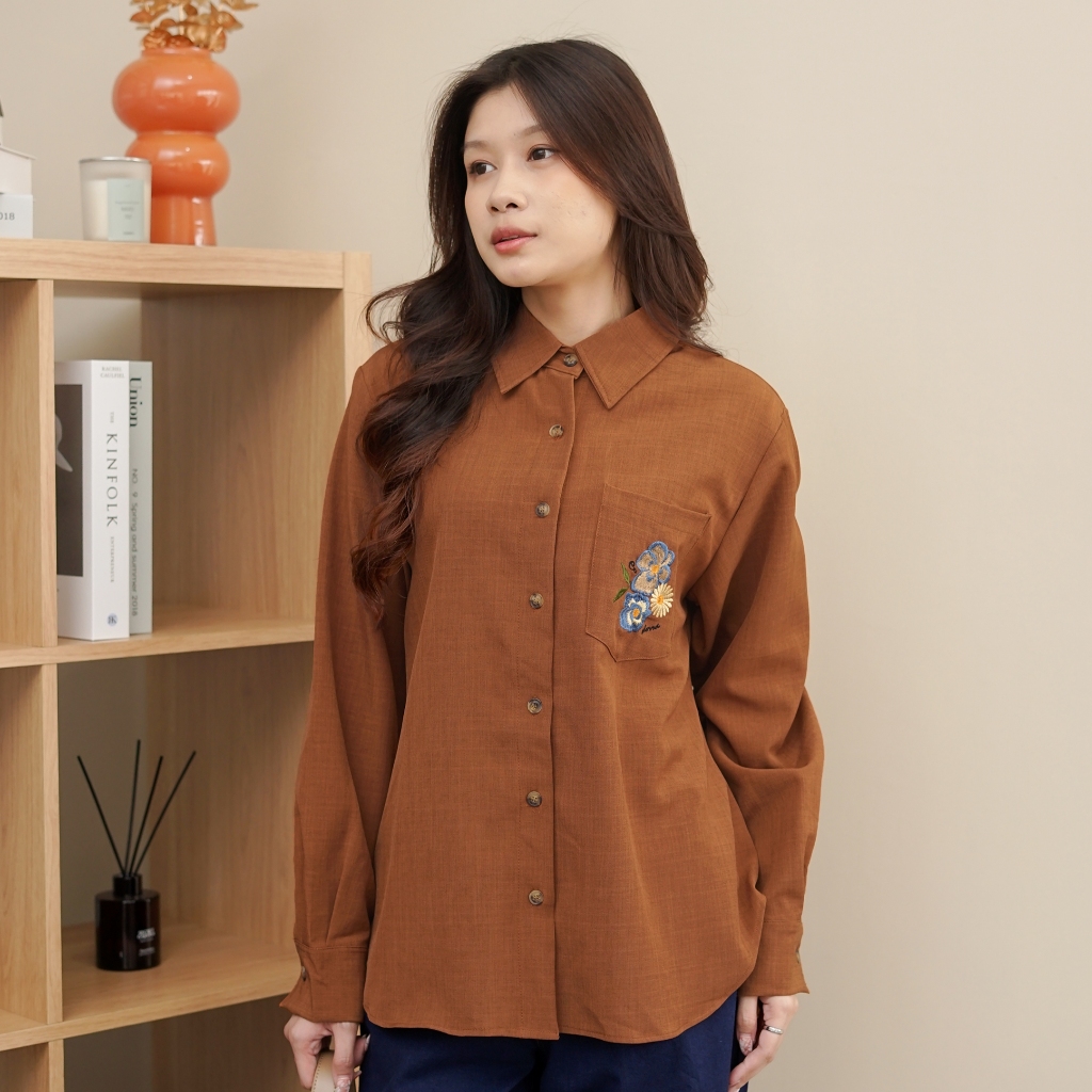 Ederra Corvi Top / Atasan Wanita Polos / Kemeja Wanita