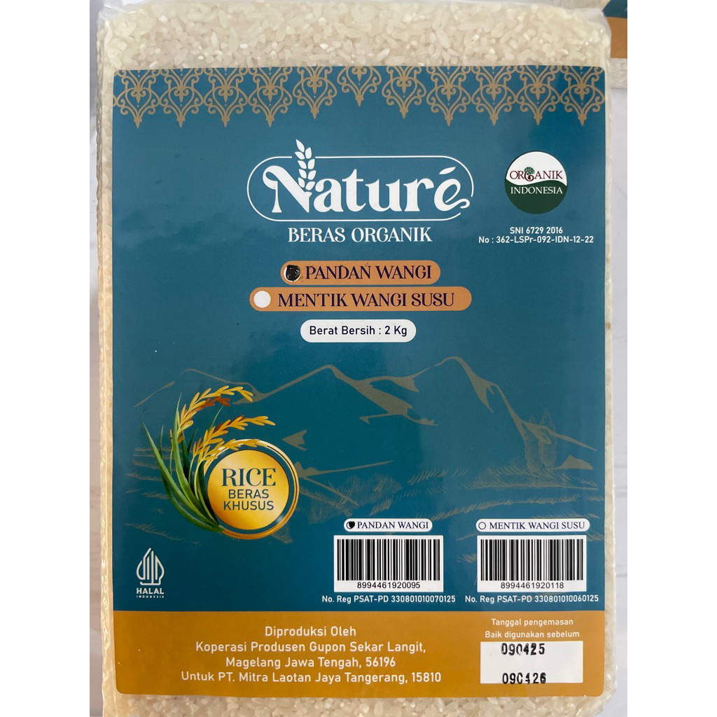 

Nature Beras Organik Pandan Wangi -2kg Beras Khusus Diet Enak Halal