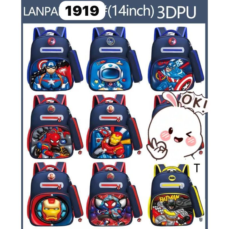 Polo England R1919 Tas Ransel Sekolah Anak Laki laki Tas TK/PAUD SD