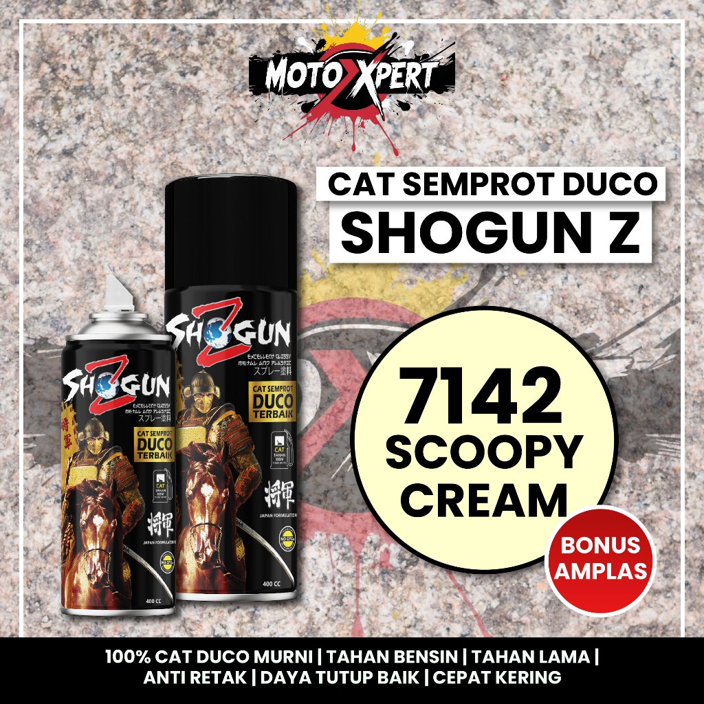 Cat Semprot Duco Shogun Z Scoopy Cream 7142 400cc - Putih Krim Glossy Standard Pilox Pylox Pilok