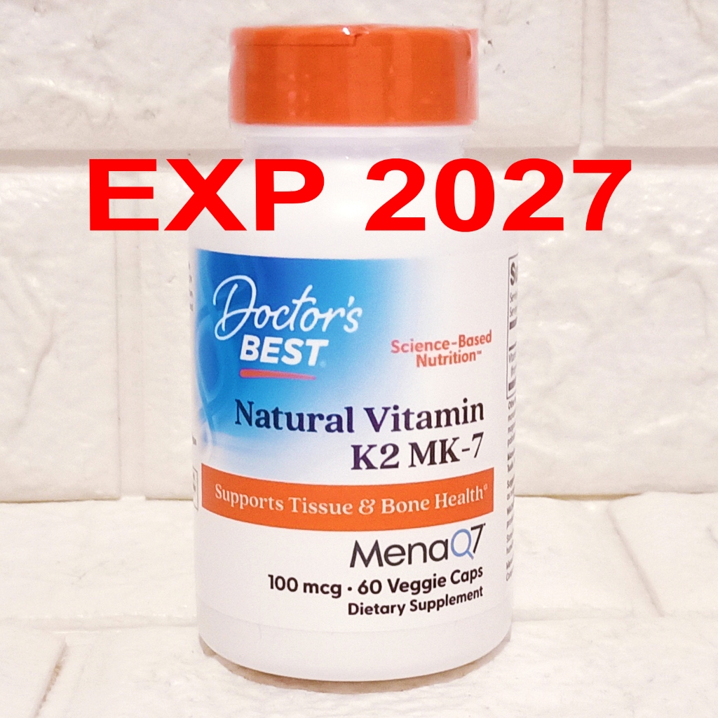 Doctors Best Vitamin K2 MK7 with MenaQ7 100 mcg 60 VegCap Best K2 MK-7