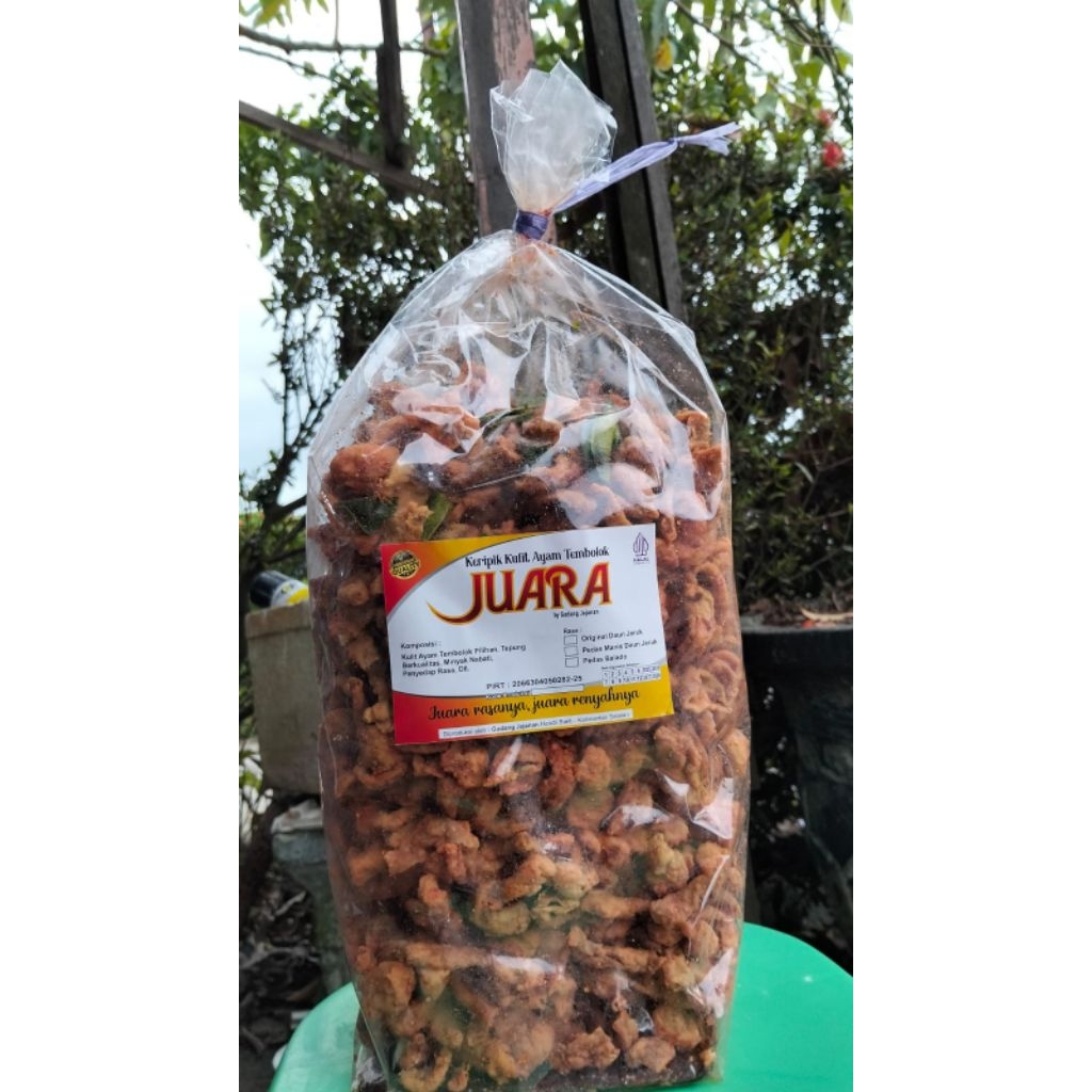 

Keripik Kulit Ayam KW merk JUARA