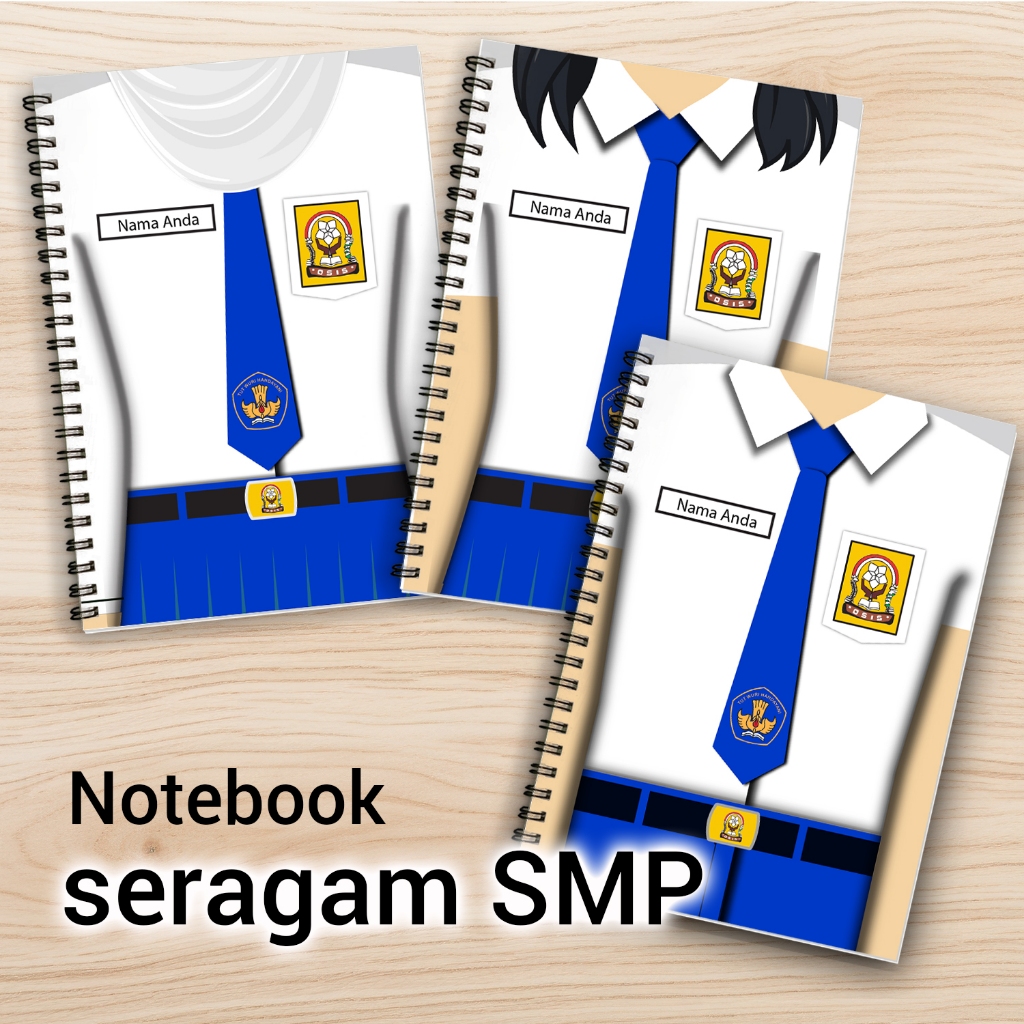 

Notebook Custom Nama SMP / Seragam Sekolah SLTP / Buku Tulis Catatan