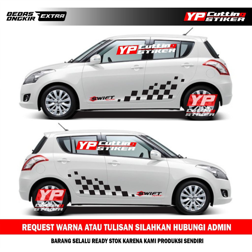 Sticker mobil Suzuki swift kotak kotak sticker list universal mobil Suzuki swift stiker mobil swift