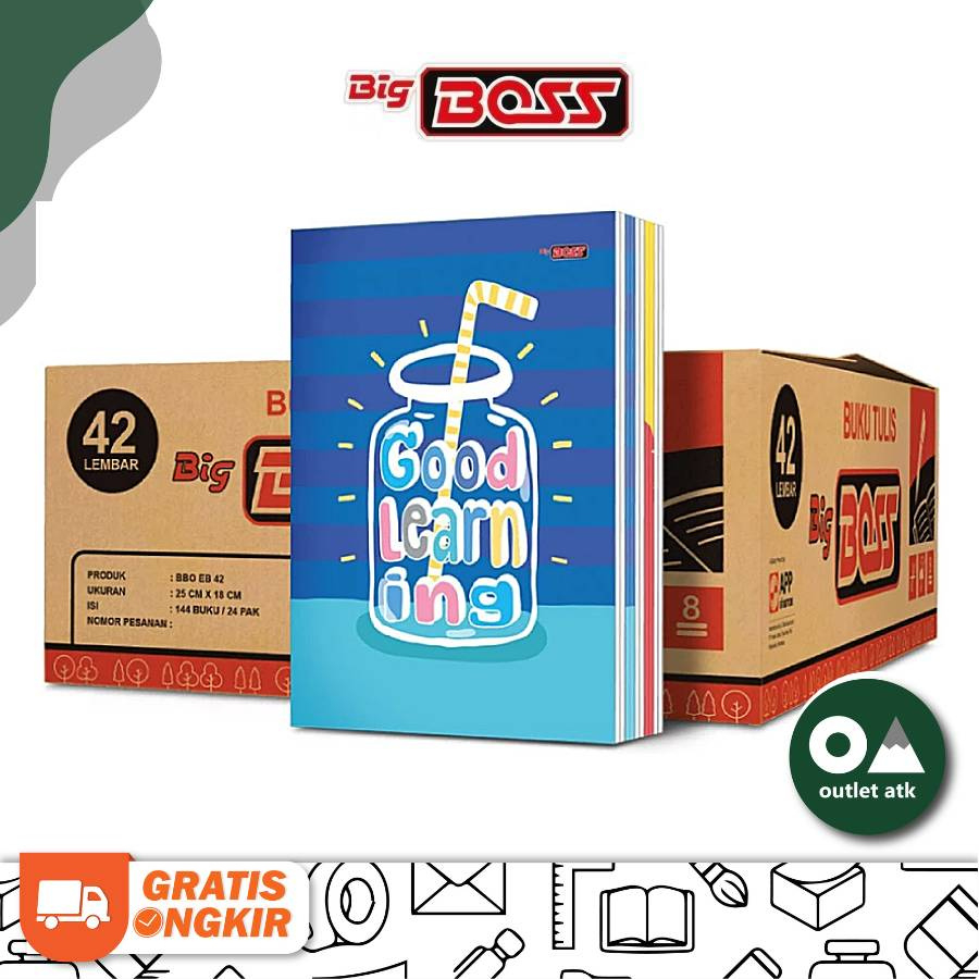 

1 Karton 144 Buku Tulis Campus Boxy SIDU Big Boss 42 Lembar isi 24 Pak
