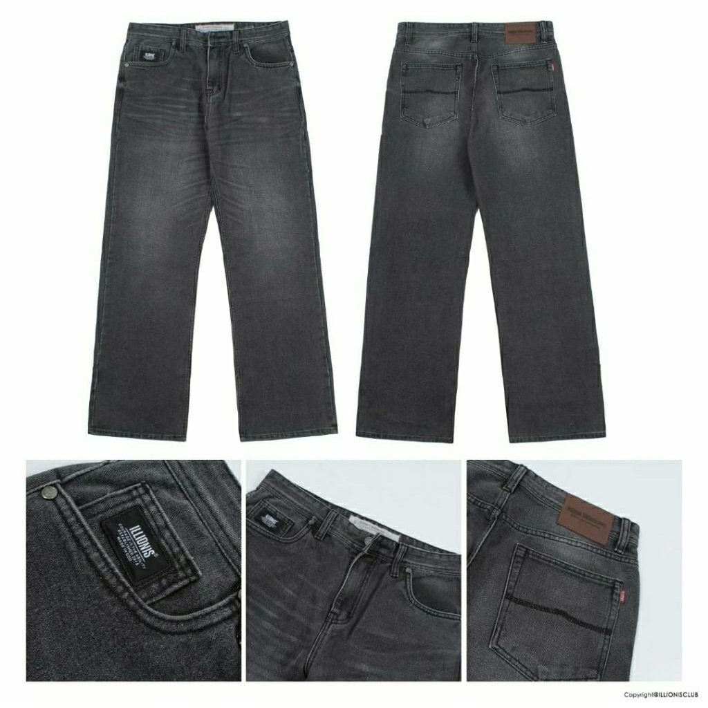 ILLIONIS REBEL / Celana Jeans Baggy Cutting Reguler Los Fit Original Lokal Brand