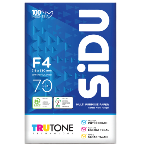 

Kertas Fotocopy HVS Sidu F4 75 GSM 1 Rim Kertas HVS