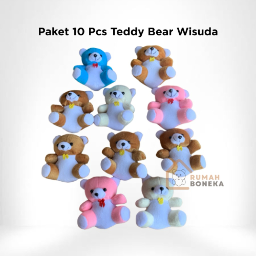 Boneka Teddy Bear Mini Wisuda – Souvenir Wisuda Murah Lucu untuk Bucket Kado Wisuda