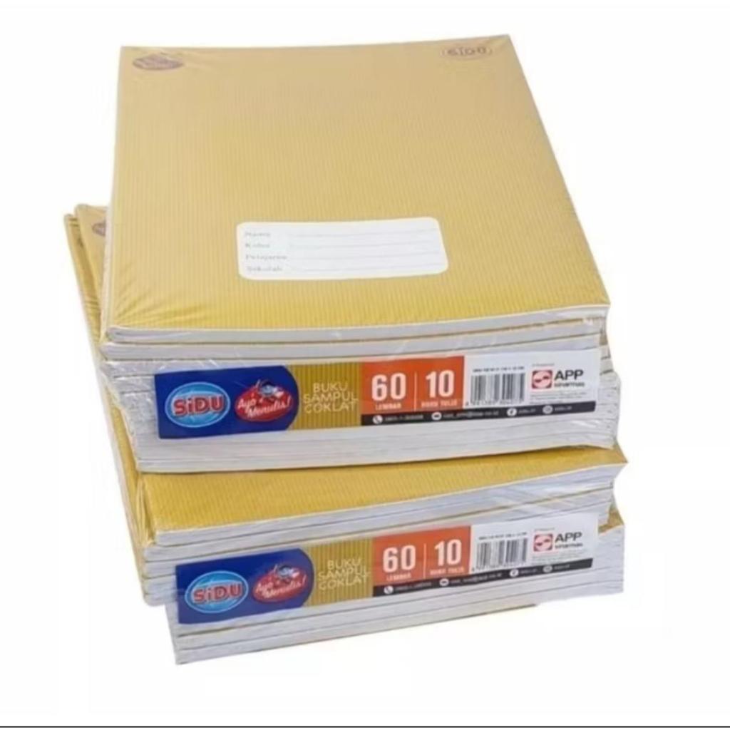 

1 PAK 60 LEMBAR ] Buku Tulis DS Kraft isi 60 Lembar SIDU Sampul Coklat Murah (ISI 10 BUKU)