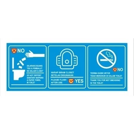 

JUAL SIGN STIKER VINYL JAGALAH KEBERSIHAN TOILET Uk. 30 X 10 CM SIGN RAMBU K3 - SIAP KIRIM