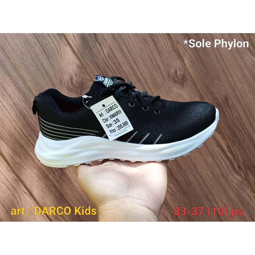 Sepatu Sekolah Anak Hitam Putih Ogardo