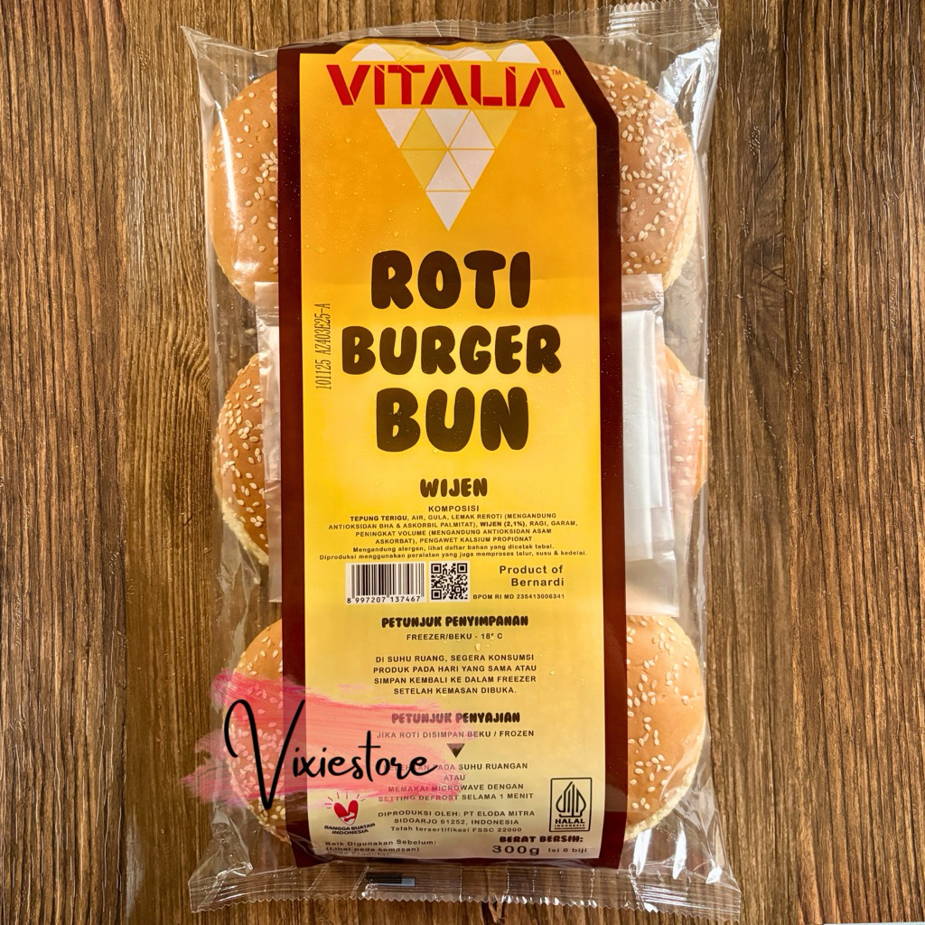 

Vitalia Roti Burger Bun Wijen Beku Isi 6 300gr