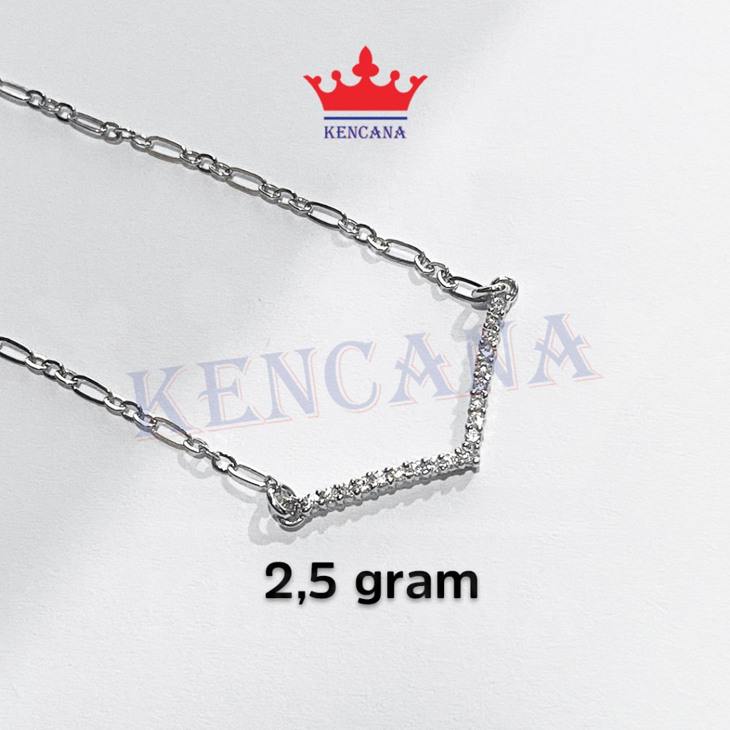 Kalung Koyek Rantai Nori Liontin Aurel Permata Wanita Remaja  Dewasa Perak Asli Silver 925  Chrome E