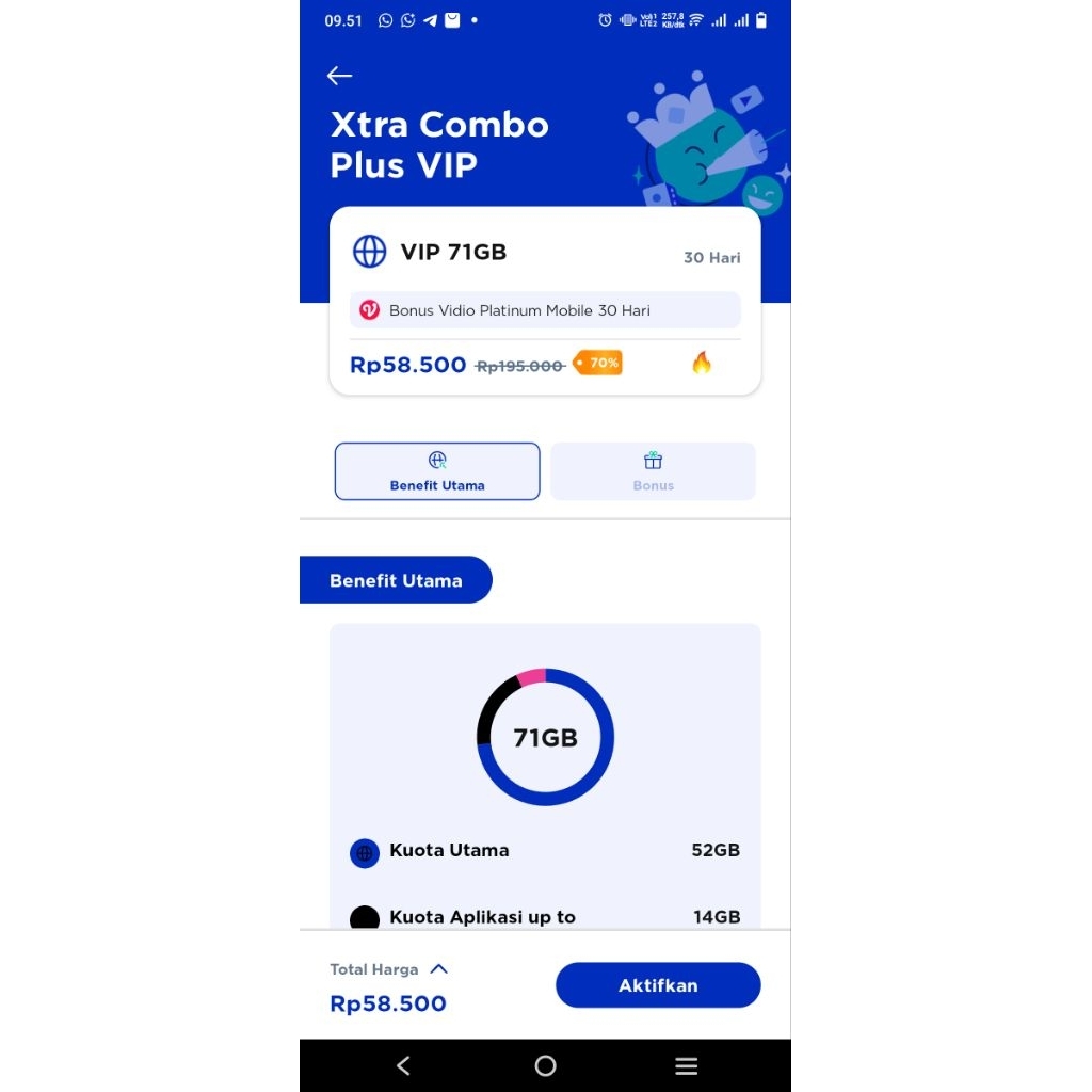 Xtra Combo Vip Diskon 70%